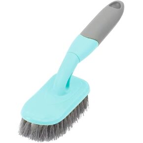 KUFUNG Scrub Brush, Cleaning Shover Scrubber with Ergonomic Handle and Durable Bristles for Bathroom Shower Sink Carpet Floor (9 inch, Blue)