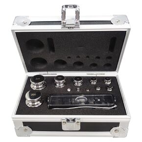 F1 Grade 1mg-200g Stainless Steel(304) Calibration Weight Kit 25pcs High Precision Weights with Tweezers for Lab Education