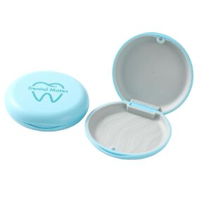 Aligner Retainer Mouthguard Case 2 Pack Each Box Soft ABS Plastic and Silicon Pad Compatible to Invisalign Aligners (Ice Blue)
