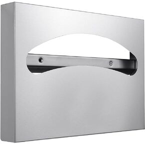 Toilet Seat Cover Dispenser - 304 Grade Stainless Steel Toilet Seat Cover Holder - 250 Single or 1/2 Fold Capacity, Commercial Toilet Seat Covers, Toilet Paper Dispenser Wall Mount Commercial