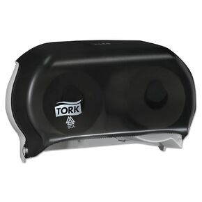 Tork Twin Toilet Paper Roll Dispenser Smoke for Conventional T24 Refills, Modern Look, 59TR (Pack of 1)