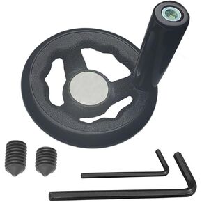 0.47x4inch Diameter Round Hand Wheel with Revolving Handle for Mill Drillpress Crank Lathe