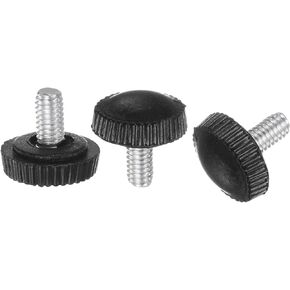 uxcell 50pcs M4 x 20mm Male Thread Knurled Knobs, Thumb Screw Clamping Knobs Grip Plastic Handle Hand Knobs with Threaded Stud, Black