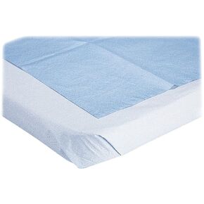 Medline Disposable Tissue/Poly Flat Stretcher Sheets, 40" x 90", Blue (Pack of 50)