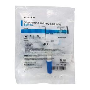 McKesson Urinary Leg Bag Anti-Reflux Valve 500 mL Vinyl
