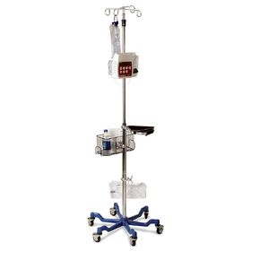 Medline MDS80600 Six Leg Heavy Duty IV Pole, Stainless Steel, Latex Free, 73" to 99.5" Adjustable Height (Pack of 2)