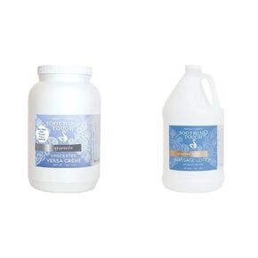 Soothing Touch Unscented Versa Creme, Enhanced Skin Respiration for Face And Body, Maximum Moisture, Repair, Rejuvenation, Non-Greasy, Professional Massage Cream, 1 Gallon