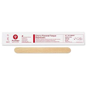 Puritan Medical 5.5" Cherry Flavored Junior Wood Tongue Depressor - 710 Cherry (Case of 50)