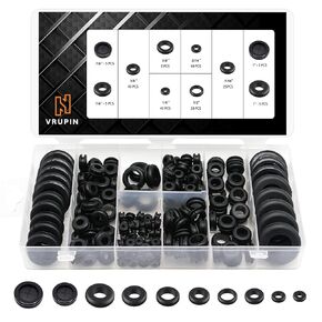 Vrupin 188 Pieces Closed Rubber Grommet Firewall Solid Closed Hole Plug Assortment Kit for Wire Electrical Appliance Plumbing