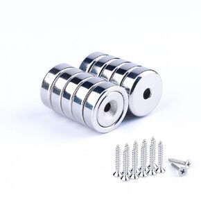 RHINOCATS Strong Neodymium Magnet with Hole for Mounting, Round Base Cup Magnet ，Super Strong Pull Force 0.63 inch-Pack of 20