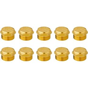 Quickun Pneumatic Muffler Silencer, 1/4" Male Thread Brass Air Exhaust Muffler Sintered Bronze Mufflers (Pack of 3)