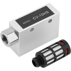 Vacuum Generator, CV-10HS Pneumatic Air Exhaust Valve with Silencer Vacuum Ejector, Compressed Pneumatic Air Exhaust Vacuum Generator