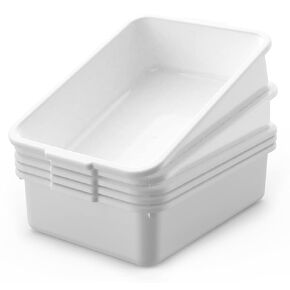 5-Pack Commercial Bus Tubs Box/Tote Box, Plastic Storage with Handles, Wash Basin Tub 8 Liter (Gray)