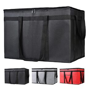 Insulated Pizza Delivery Bag for Carry Hot, 20" x 20" x 6" Carrier Warmer, Insulated Food Delivery Bag, Insulated Grocery Cooler Bags for Catering/Doordash, Commercial Food Warmers（Red, 1Pk）
