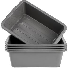 Dicunoy 5 Pack Plastic Bus Tubs, 8L Small Dish Tubs Food Service Tub, Kitchen Rectangle Wash Dish Basin Pans, Small Meat Lugs, Concrete Cement Mixing Tray, Commercial Tote Box for Home, RV, Camping