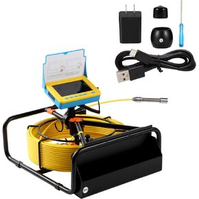 Sewer Camera, 4.3" Pipe Drain Inspection Camera with DVR Function & Snake Cable, Waterproof IP68 Borescope w/LED Lights (33ft/10M)