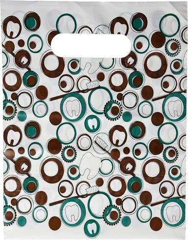 Dental Whimsy Dental Giveaway Bags, 8" x 10", 100 Pack in Saudi Arabia