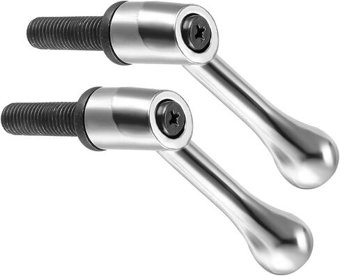 Clamping Lever Handles, M12 x 40mm Male Thread, Adjustable Quick Release Locking Rotating Bolt Knobs Silver Tone - (Applications: for Lathe Machinery), 2-Pieces in Saudi Arabia