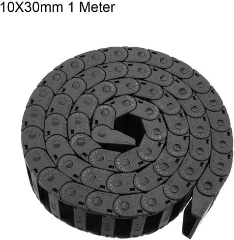 uxcell Drag Chain Cable Carrier Open Type with End Connectors 10X30mm 1 Meter Plastic for Electrical CNC Router Machines in Saudi Arabia