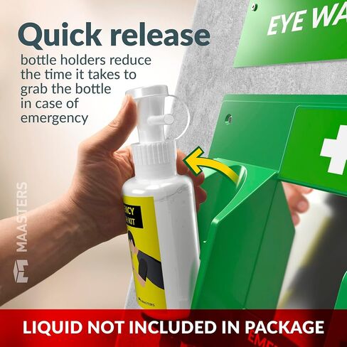 BPA Free Portable Eye Wash Station OSHA Approved - Wall-Mounted First Aid Eye Wash Kit w/Mirror & 2X 16oz Empty Bottles - No Eye Wash Solution Included - Emergency Eyewash - Set of 2 in Saudi Arabia