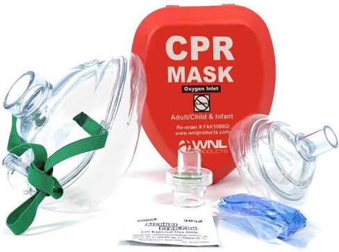 WNL Products CPR Rescue Mask, Adult/Child & Infant Pocket Resuscitator, Hard Case Kit with Belt Clip in Saudi Arabia