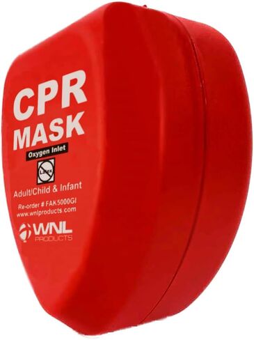 WNL Products CPR Rescue Mask, Adult/Child & Infant Pocket Resuscitator, Hard Case Kit with Belt Clip in Saudi Arabia