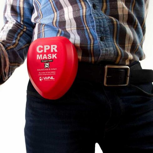 WNL Products CPR Rescue Mask, Adult/Child & Infant Pocket Resuscitator, Hard Case Kit with Belt Clip in Saudi Arabia