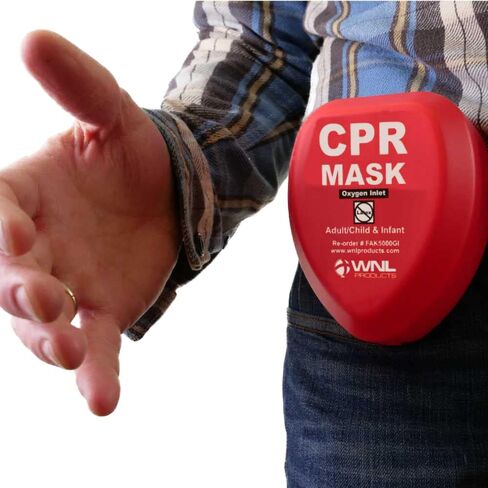 WNL Products CPR Rescue Mask, Adult/Child & Infant Pocket Resuscitator, Hard Case Kit with Belt Clip in Saudi Arabia