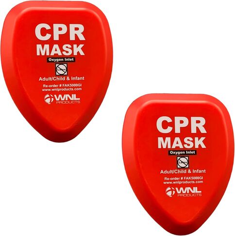 WNL Products CPR Rescue Mask, Adult/Child & Infant Pocket Resuscitator, Hard Case Kit with Belt Clip in Saudi Arabia