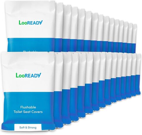 Flushable Toilet Seat Covers Disposable Extra Thick and Large - Individually wrapped - Premium Quality Travel Essential - 30 pack in Saudi Arabia