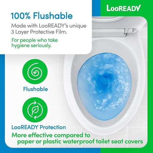 Flushable Toilet Seat Covers Disposable Extra Thick and Large - Individually wrapped - Premium Quality Travel Essential - 30 pack in Saudi Arabia