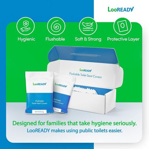 Flushable Toilet Seat Covers Disposable Extra Thick and Large - Individually wrapped - Premium Quality Travel Essential - 30 pack in Saudi Arabia