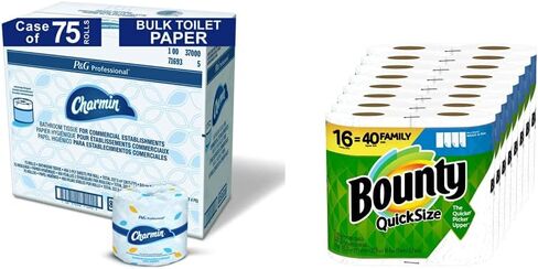 Charmin Professional Toilet Paper Bulk for Businesses, Individually Wrapped & Hammermill Printer Paper, 20 lb Copy Paper, 8.5 x 11-1 Pallet, 40 Cases (200,000 Sheets) - 92 Bright, Made in the USA in Saudi Arabia