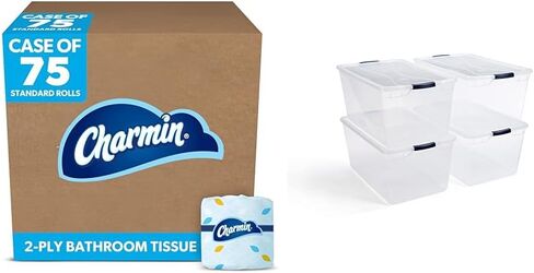 Charmin Professional Toilet Paper Bulk for Businesses, Individually Wrapped & Hammermill Printer Paper, 20 lb Copy Paper, 8.5 x 11-1 Pallet, 40 Cases (200,000 Sheets) - 92 Bright, Made in the USA in Saudi Arabia