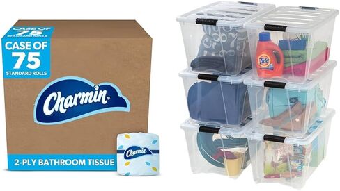 Charmin Professional Toilet Paper Bulk for Businesses, Individually Wrapped & Hammermill Printer Paper, 20 lb Copy Paper, 8.5 x 11-1 Pallet, 40 Cases (200,000 Sheets) - 92 Bright, Made in the USA in Saudi Arabia