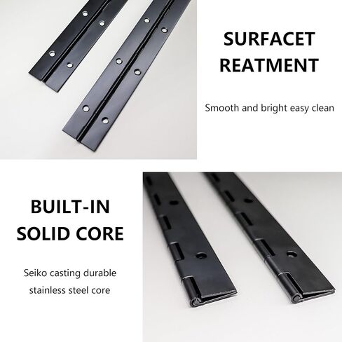 4 PCS 12 Inch Black Heavy Duty Stainless Steel Piano Hinge Continuous & Piano Hinges Piano Boat Hinges for Cabinet Door Cases Woodworking Wood Furniture Tool Storage Boxes Piano (Black) in Saudi Arabia