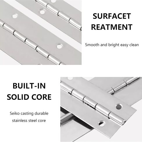 4 PCS 12 Inch Black Heavy Duty Stainless Steel Piano Hinge Continuous & Piano Hinges Piano Boat Hinges for Cabinet Door Cases Woodworking Wood Furniture Tool Storage Boxes Piano (Black) in Kuwait