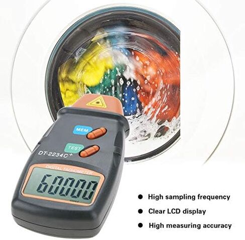 Digital Non-Contact Tachometer,DT-2234C RPM Tach Tester Meter 2.5-99,999RPM Auto Range Motor Digital Photo Tachometer,LCD ABS,Per Car,Wheels, Lathe, Electrical Fan,Paper Making in Saudi Arabia