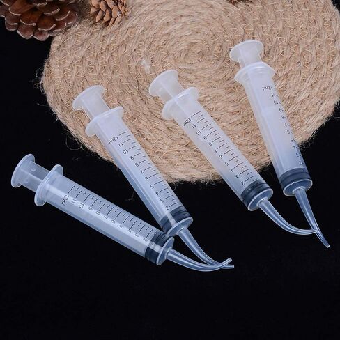 9 Pack 12ml/cc Dental Syringe with Curved Tip & Measurement Disposable Graduated Dental Irrigation Syringe for Oral Dental Care, Tonsil Stones Removing, Lab, Feed Small Pet (9 Pack-Curved-Measurement) in Saudi Arabia