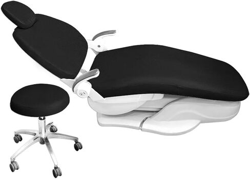 Dental Chair Cover Set, Full PU Leather Protective Covers, 4 Pieces/Set, Elastic Waterproof Protection for Dental Equipment (Gray) in Kuwait