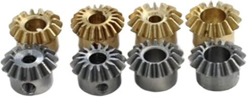 Pinion Gear 2PCS 0.8M 15T Bevel Pinion Gear 1:1 Bevel Gear 3mm 4mm 5mm 6mm 6.35mm Bore Hole 0.8 Module 15 Teeth Brass Bevel Gear M3 Screw bore Shaft (Color : 0.8M 15T, Size : 4mm Brass) in Saudi Arabia