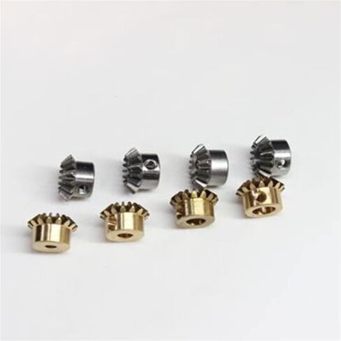 Pinion Gear 2PCS 0.8M 15T Bevel Pinion Gear 1:1 Bevel Gear 3mm 4mm 5mm 6mm 6.35mm Bore Hole 0.8 Module 15 Teeth Brass Bevel Gear M3 Screw bore Shaft (Color : 0.8M 15T, Size : 4mm Brass) in Saudi Arabia