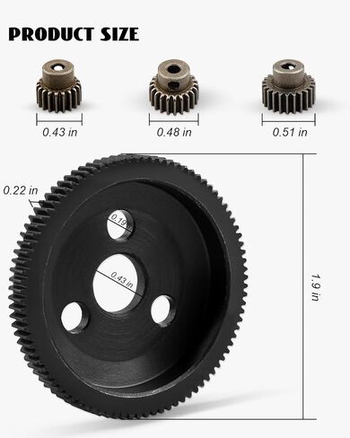 90T 48P Spur Gear مع 19T 21T 23T Pinions Gears، استبدال 4690، ترس فولاذي معدني متوافق مع Slash/Stampede/Rustler/Bandit 2WD/VXL 1/10 RC Truck in Saudi Arabia