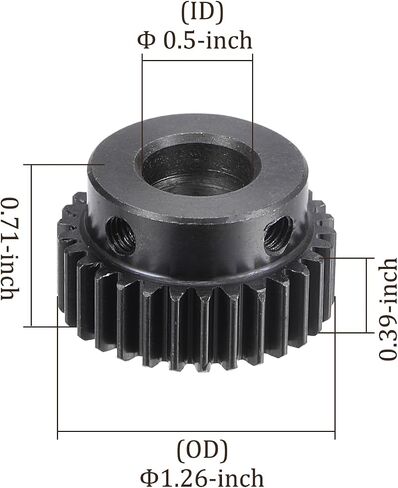 Mod 1 Spur Diff Differential Motor Pinion Gear 30 Teeth- [12.7mm Aperture X10mm Height], Suitable for RC Cars, 45 Steel in Saudi Arabia