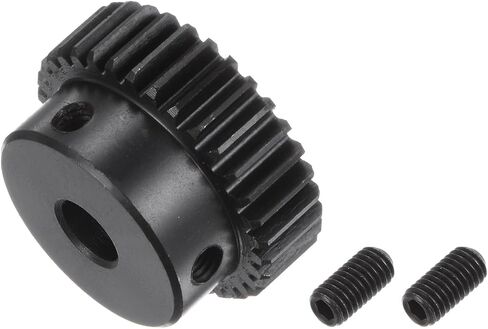 Mod 1 Spur Gear 34 سنًا - [تجويف 8 مم × ارتفاع 10 مم] ترس محرك ترس لقطع غيار السيارات طراز RC، علبة التروس، استخدام المطحنة الكهربائية، 45# فولاذ، أسود in Kuwait