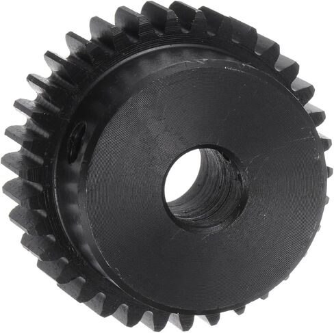 Mod 1 Spur Gear 34 سنًا - [تجويف 8 مم × ارتفاع 10 مم] ترس محرك ترس لقطع غيار السيارات طراز RC، علبة التروس، استخدام المطحنة الكهربائية، 45# فولاذ، أسود in Kuwait