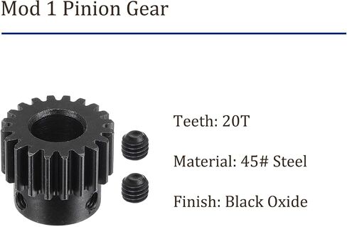 Mod 1 Pinion Gear 20 سنًا - [10 مم تتحمل × 10 مم ارتفاع] ترس محرك ترس ترس تفاضلي لقطع غيار السيارات طراز RC، علبة التروس، استخدام المطحنة الكهربائية، 45# فولاذ، أسود in Saudi Arabia
