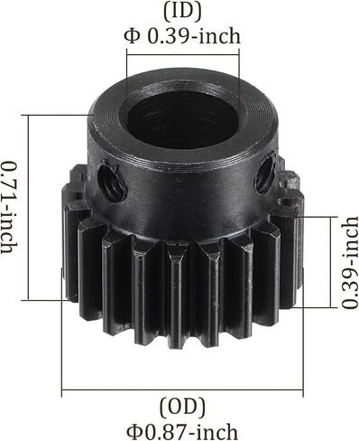 Mod 1 Pinion Gear 20 سنًا - [10 مم تتحمل × 10 مم ارتفاع] ترس محرك ترس ترس تفاضلي لقطع غيار السيارات طراز RC، علبة التروس، استخدام المطحنة الكهربائية، 45# فولاذ، أسود in Saudi Arabia