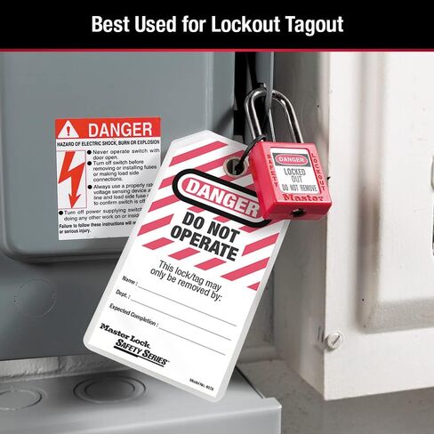 علامات قفل Master Lock 497A، مغلفة لا تعمل، متوافقة مع OSHA، 12 حزمة in Saudi Arabia