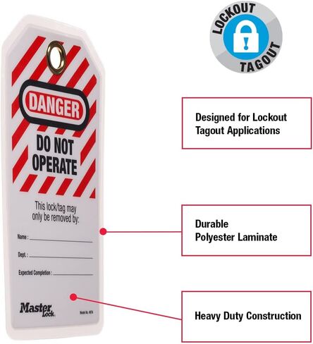 علامات قفل Master Lock 497A، مغلفة لا تعمل، متوافقة مع OSHA، 12 حزمة in Saudi Arabia